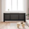 vidaXL Radiatordeksel MDF svart 205 cm