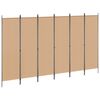 vidaXL 6-Panels Romdeler Beige 300 x 180 cm Stoff