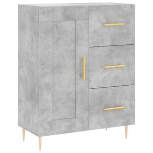 vidaXL Skjenk betonggr&aring; 69,5x34x90 cm konstruert tre