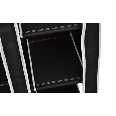 vidaXL Sammenleggbar garderobe svart 110 x 45 x 175 cm