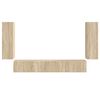 vidaXL TV vegghyllesett Veggmontert 4 pcs Sonoma eik Konstruert tre