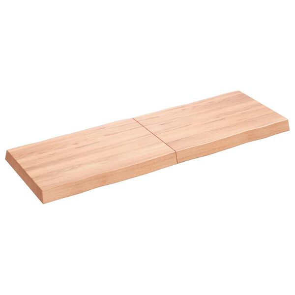 vidaXL Bordplate lysebrun 120x40x(2-6)cm behandlet heltre naturlig