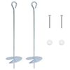 vidaXL Jordanker 2 pcs S&oslash;lv &Oslash;10 x 40 cm Galvanisert metall