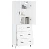 vidaXL Highboard hvit 69,5x34x180 cm konstruert tre