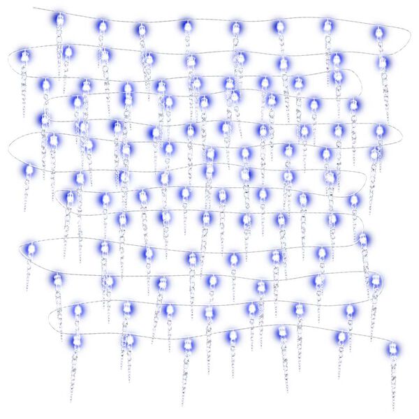 vidaXL Istapplys til jul 200 LEDs bl&aring; 20 m akryl PVC