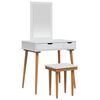 vidaXL Sminkebordsett FAUSKE 3 stk. Hvit 76 x 50 x 143 cm