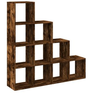 vidaXL Bokhylle 4 etasjer r&oslash;kt eik 131,5x29x131,5 cm konstruert tre