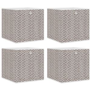 vidaXL Oppbevaringsbokser 4 stk brun 32x32x32 cm ikke-vevet stoff