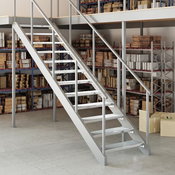 vidaXL Gittertrinn 80x24x7 cm galvanisert st&aring;l