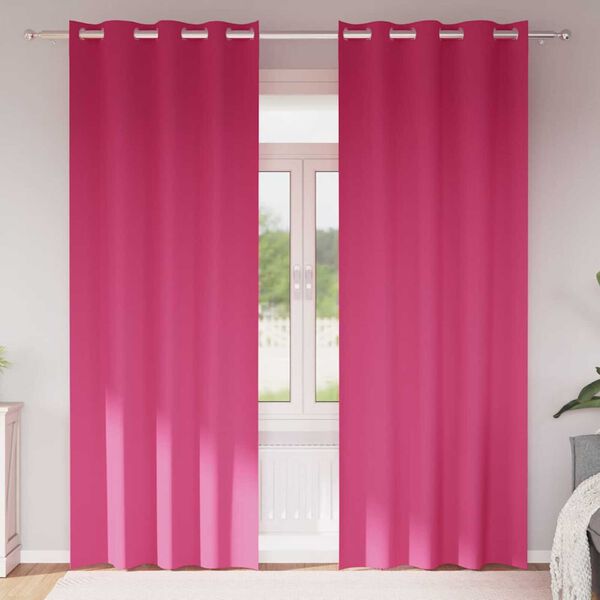 vidaXL M&oslash;rkleggende Gardiner med Ringer 2 pcs Lys Rosa 260 x 140 cm