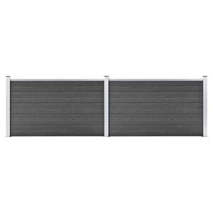 vidaXL Gjerdepanelsett WPC 353x105 cm svart