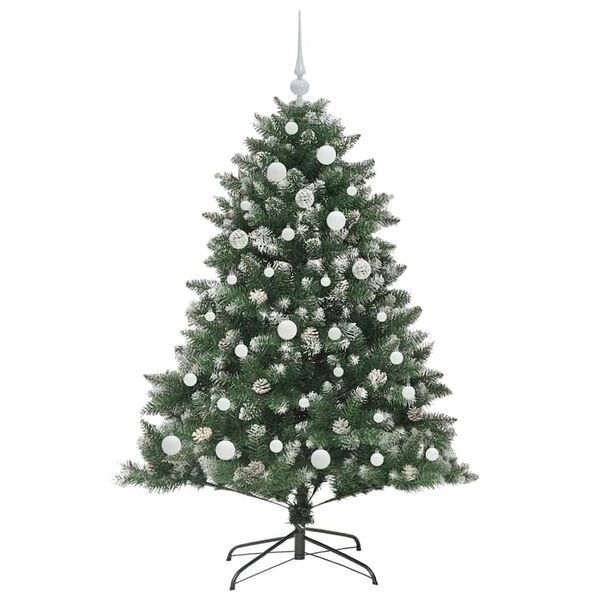 vidaXL Kunstig juletre med 150 LED gr&oslash;nn 150 cm PVC og plast og st&aring;l