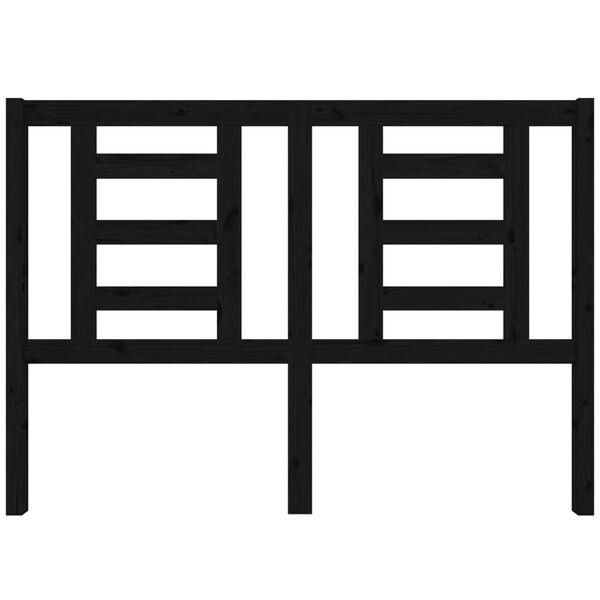 vidaXL Sengegavl svart 141x4x100 cm heltre furu