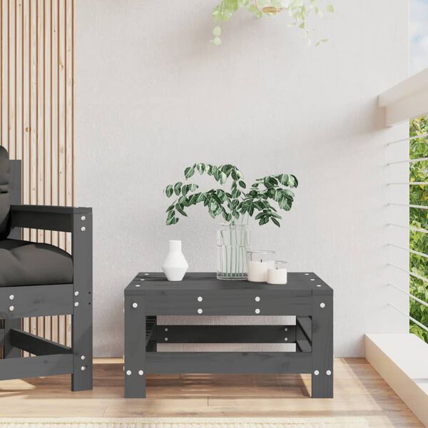 vidaXL Hagefotskammel grå heltre furu