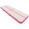 vidaXL Oppbl&aring;sbar gymnastikkmatte med pumpe 400x100x15 cm PVC rosa