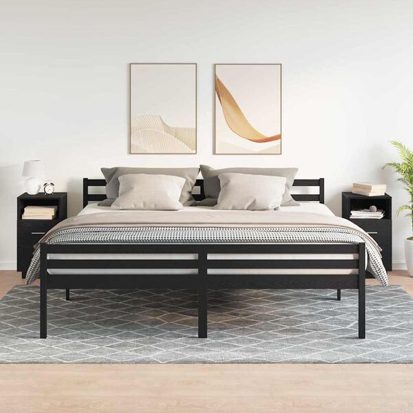 vidaXL Nattbord 2 stk med 2 skuffer svart 36x36x68 cm