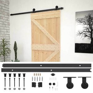vidaXL Skyved&oslash;r 90 x 210 cm Heltre furu Naturlig og svart