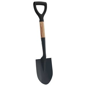 vidaXL Spade Svart 68,5 cm Pulverlakkert st&aring;l og solid tre