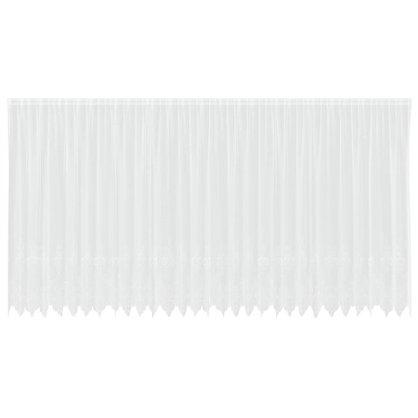 vidaXL Blondegardin med gardiner Blomster Hvit 245 x 750 cm Polyester