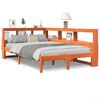 vidaXL Seng med bokhylle uten madrass voksbrun 135x190 cm heltre furu