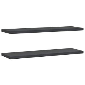 vidaXL Vegghyller 2 stk 100x30 cm svart rustfritt st&aring;l