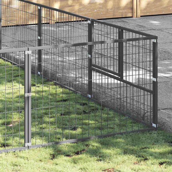 vidaXL Hundeg&aring;rd s&oslash;lv 54 m&sup2; st&aring;l