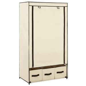 vidaXL Garderobe kremhvit 87x49x159 cm stoff