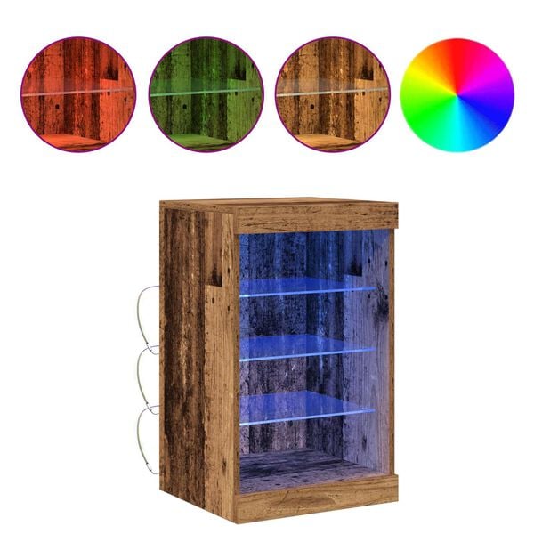 vidaXL LED sideboard Gammelt tre 41 x 37 x 67 cm Konstruert tre