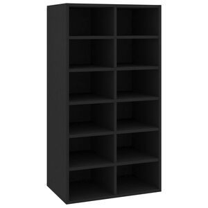 vidaXL Skohylle svart 54x34x100,5 cm konstruert tre