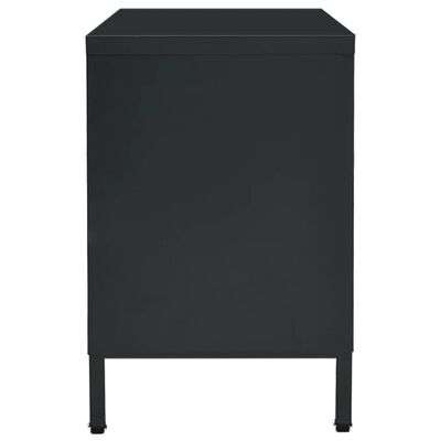 vidaXL TV-benk svart 105x35x52 cm stål og glass