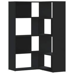 vidaXL Bokhylle for hj&oslash;rne 4 etasjer svart 85x85x140 cm konstruert tre