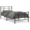 vidaXL Sengeramme i metall med hode- og fotgavl svart 90x200 cm