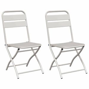 vidaXL Hage Folding Stol 2 stk. Beige Pulverlakkert st&aring;l