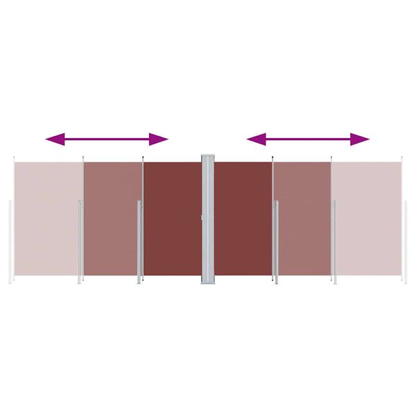 vidaXL Uttrekkbar sidemarkise 200x600 cm brun