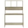 vidaXL Skrivebord med hyller sonoma eik 110x45x157 cm sponplate