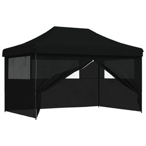 vidaXL Partytelt 292 x 440 x 315 cm Svart Oxford Stoff