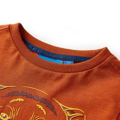 T-skjorte for barn med lange ermer lyserust 92