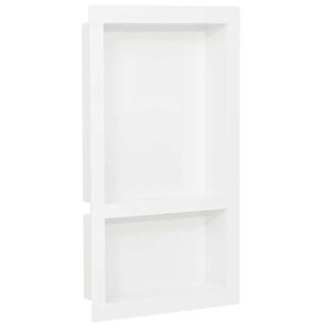 vidaXL Veggnisjer til dusj med 2 rom h&oslash;yglans hvit 41x69x9 cm