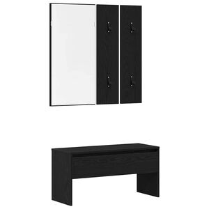 vidaXL Gangm&oslash;belsett 4 stk. Svart Eik 80 x 30,5 x 40 cm Konstruert tre