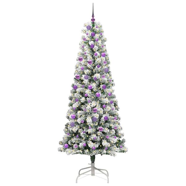 vidaXL Kunstig sammensatt juletre med 300 LED Gr&oslash;nn og hvit 240 cm