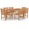 vidaXL 7-delers hagespisesett 160x80 cm heltre teak