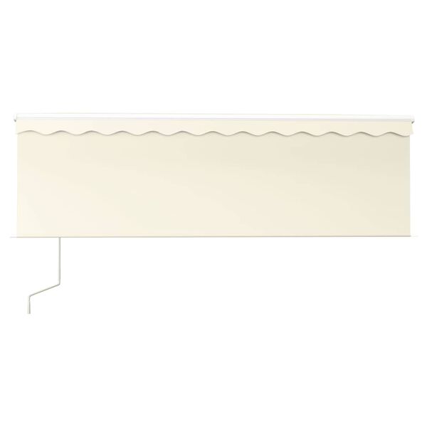 vidaXL Automatisk uttrekkbar markise med rullegardin 4x3 m kremhvit