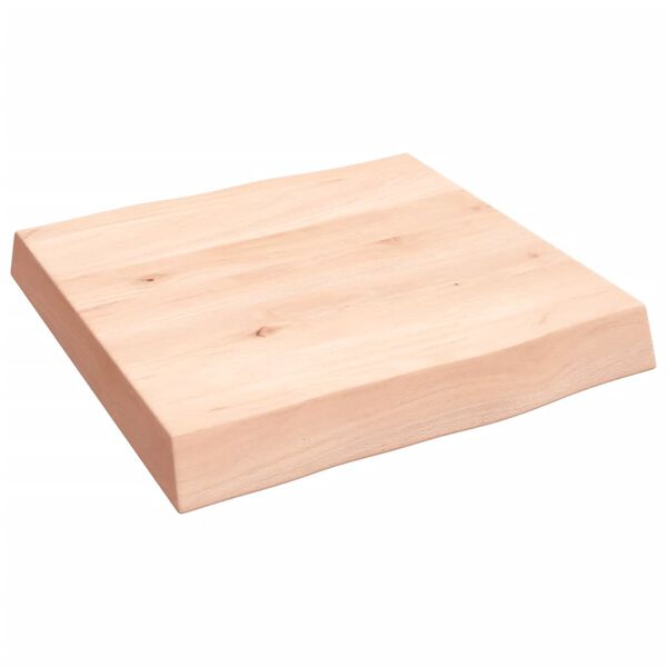 vidaXL Bordplate 40x40x(2-6) cm ubehandlet heltre eik naturlig kant