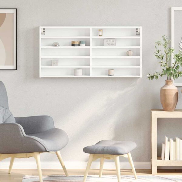 vidaXL Hyller hvit 100x8,5x50 cm konstruert tre