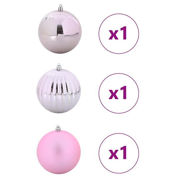 vidaXL Julekule Sett XXL 3 pcs Rosa Plast