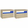 vidaXL Nattbord & LED-lys 2 stk sonoma eik 60x35x40 cm