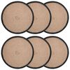 vidaXL Jute Placemets 6 pcs Naturlig og svart &Oslash; 30 cm 100% Tossa Jute