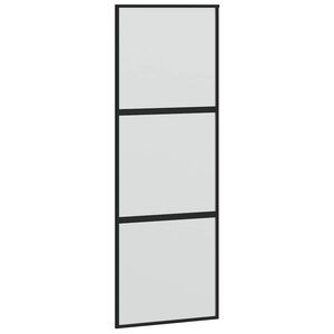 vidaXL Skyved&oslash;r svart 76x205 cm herdet glass og aluminium