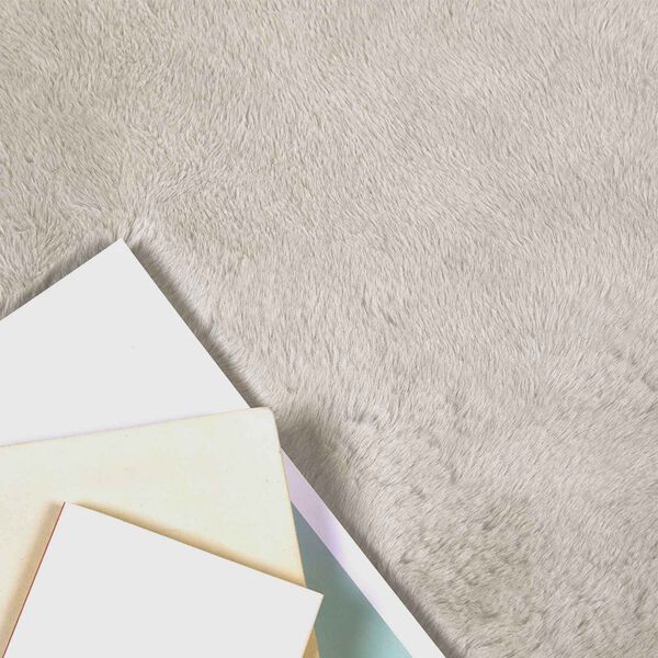 vidaXL Kunstpels Kanin Teppe Olite Beige 120 x 120 cm Polyester