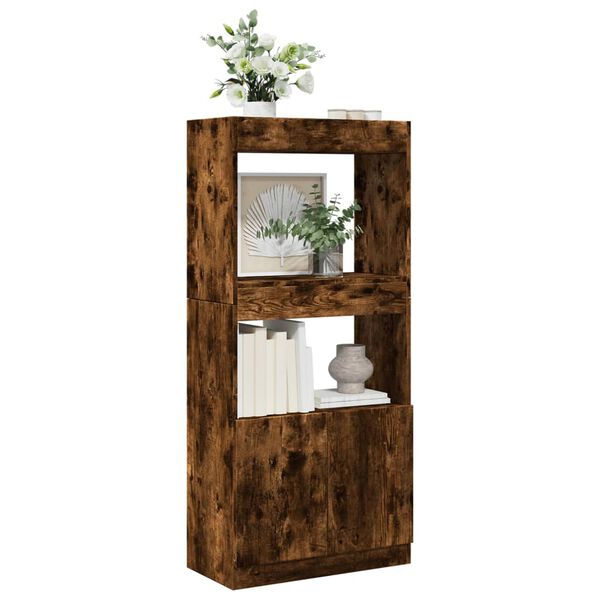 vidaXL Highboard r&oslash;kt eik 63x33x140 cm konstruert tre